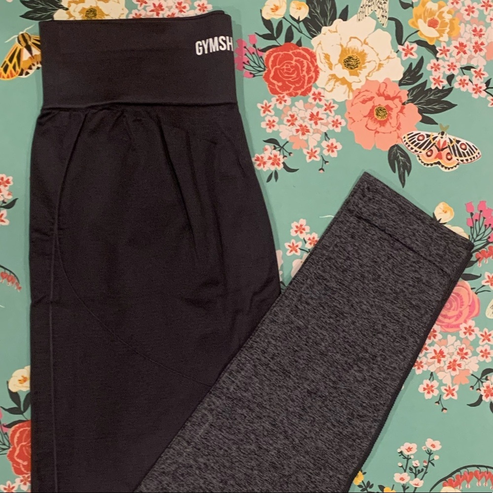 🔥 GYMSHARK - Grey Two-Tone Seamless Leggings🔥 - Picture 3 of 8